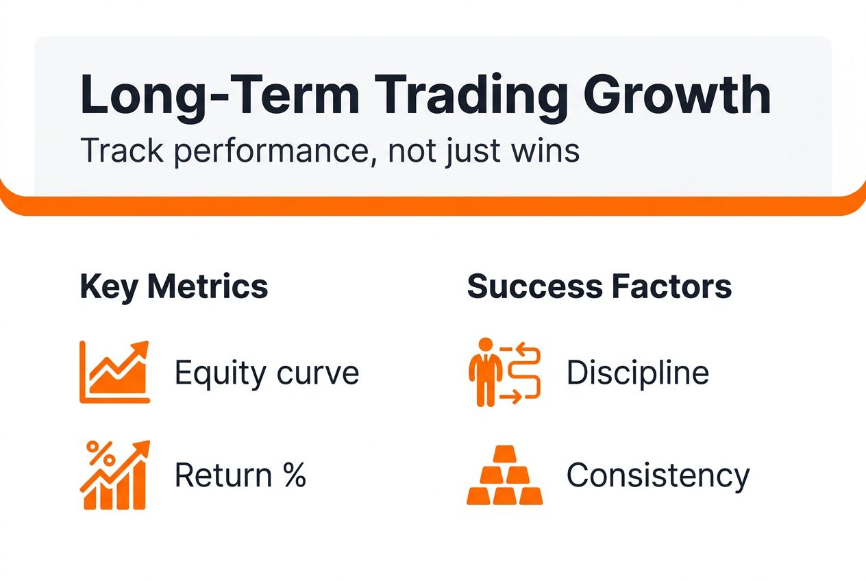 Infographic showing trading growth key metrics