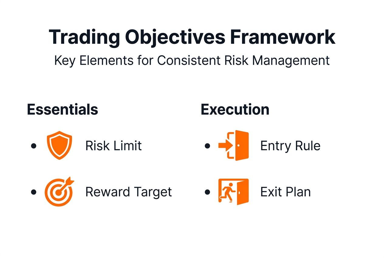 Infographic summarizing trading objectives framework