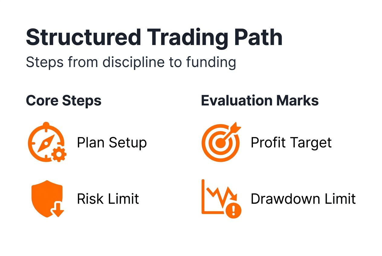 Infographic showing structured trading evaluation process