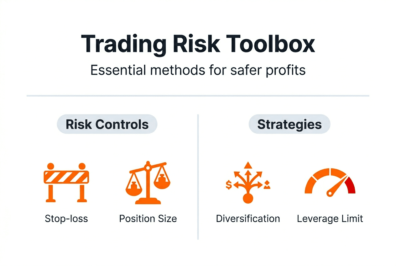 Infographic showing trading risk management tools