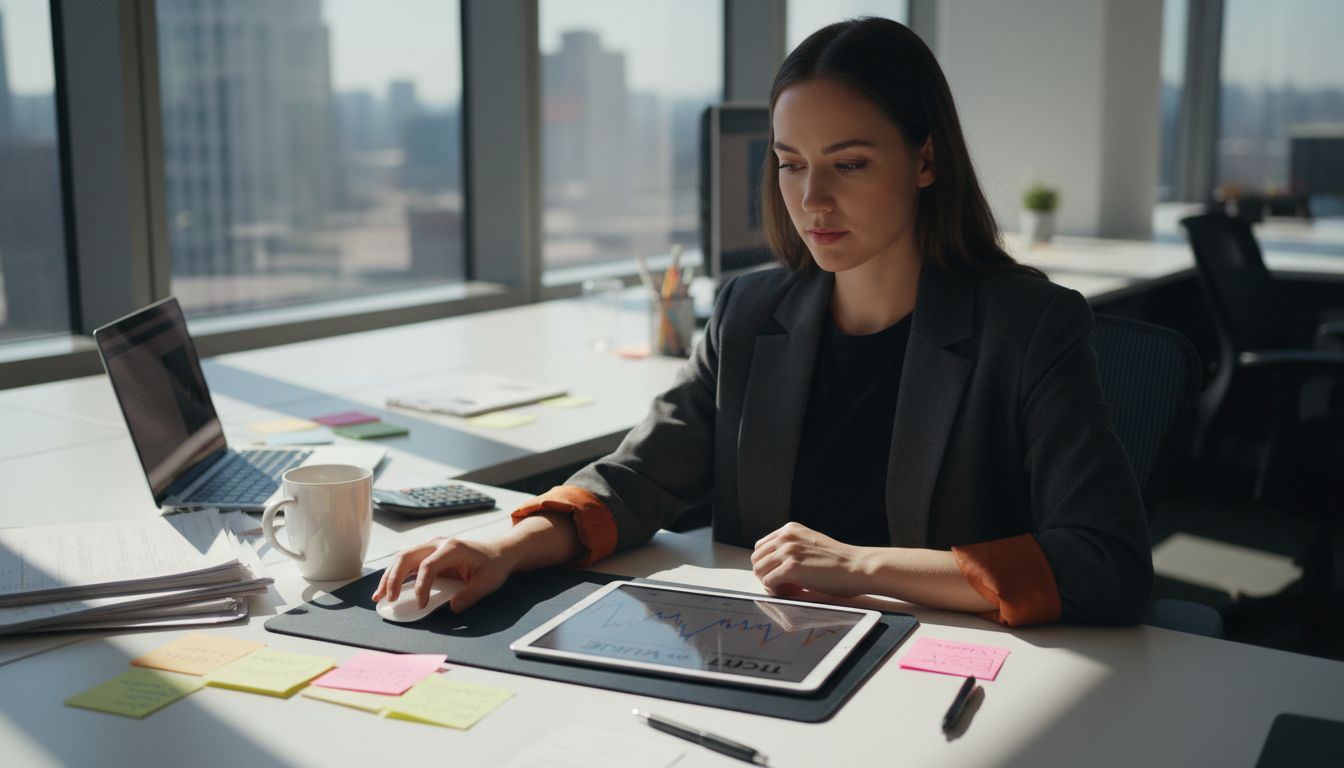 Trader analyzing asset versus asset performance