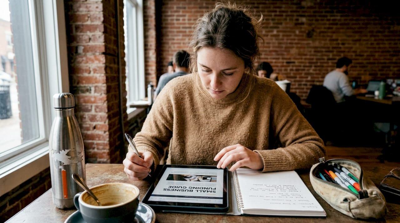Woman researching retail prop firm options