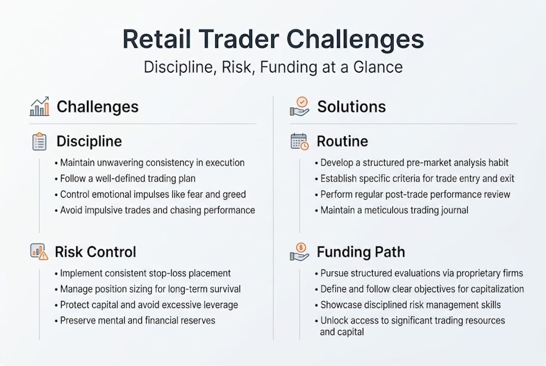 Infographic summarizing retail trading challenges