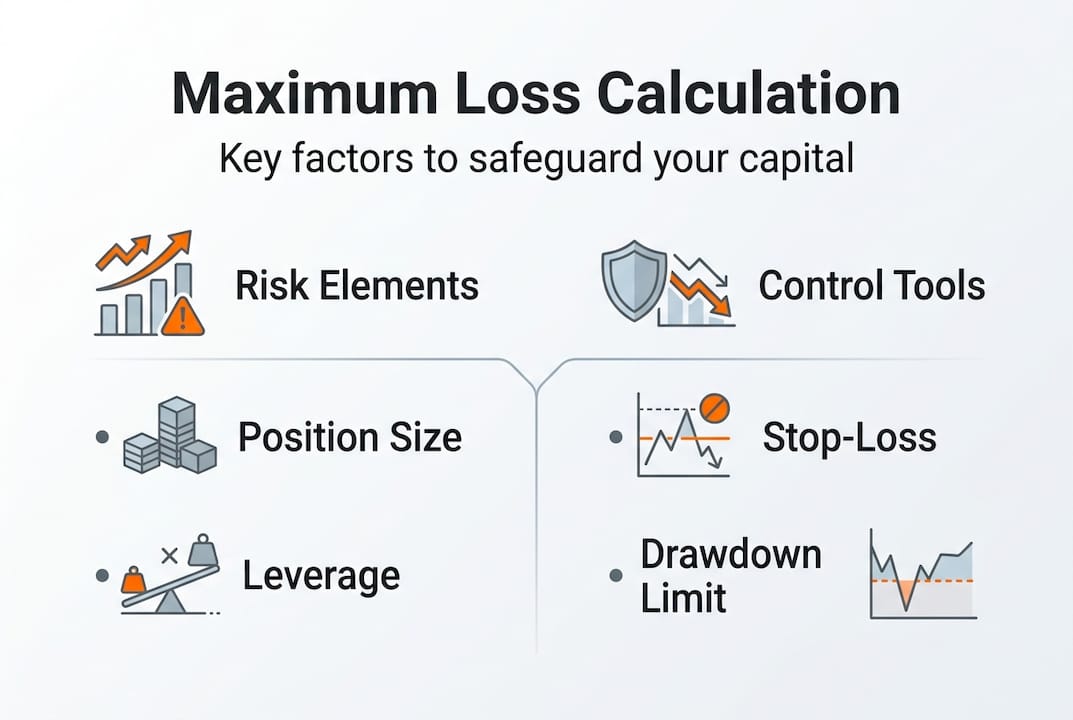 Infographic showing maximum loss calculation overview