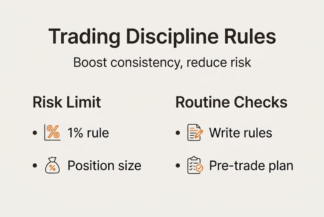Infographic listing trading discipline rules