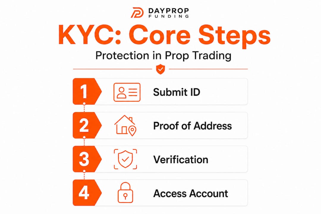 Infographic shows KYC steps for prop trading