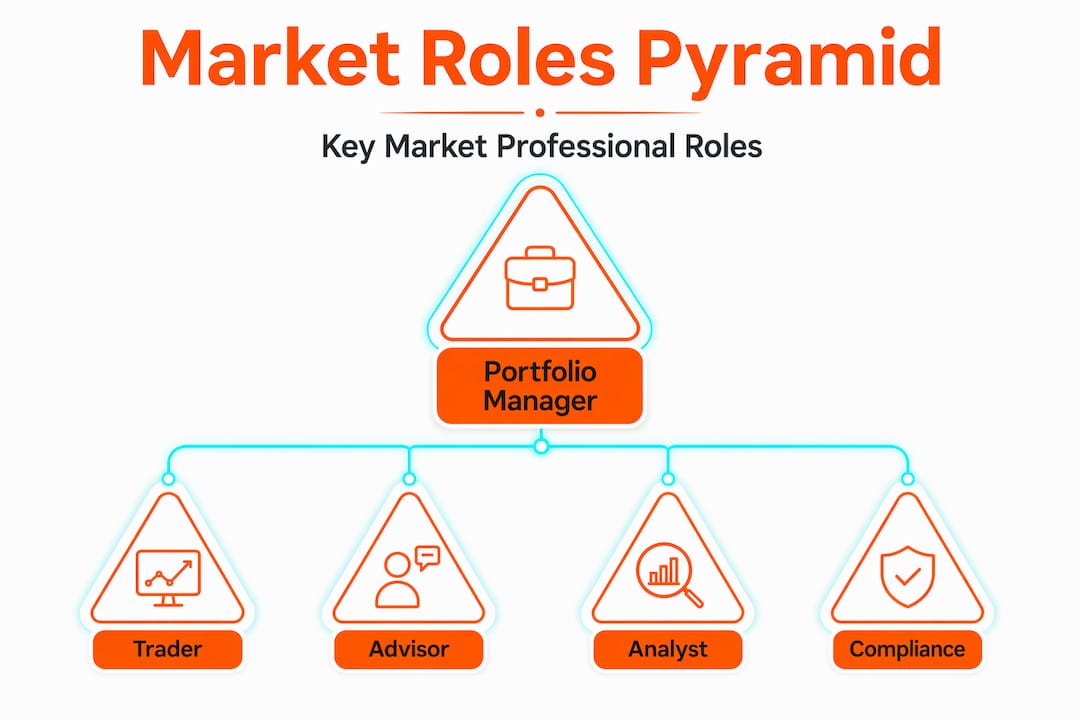 Hierarchy pyramid of key market professional roles