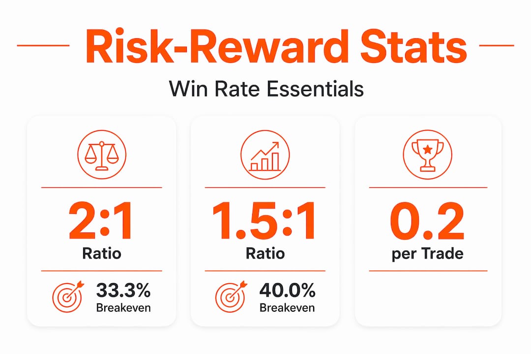 Infographic showing risk-reward and win rates stats