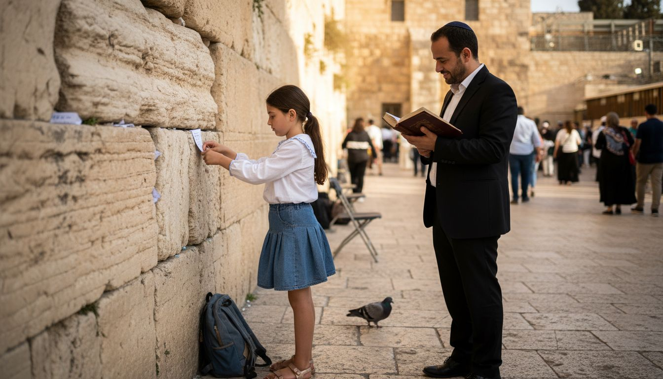 Mitzvah ceremony at Western Wall Jerusalem