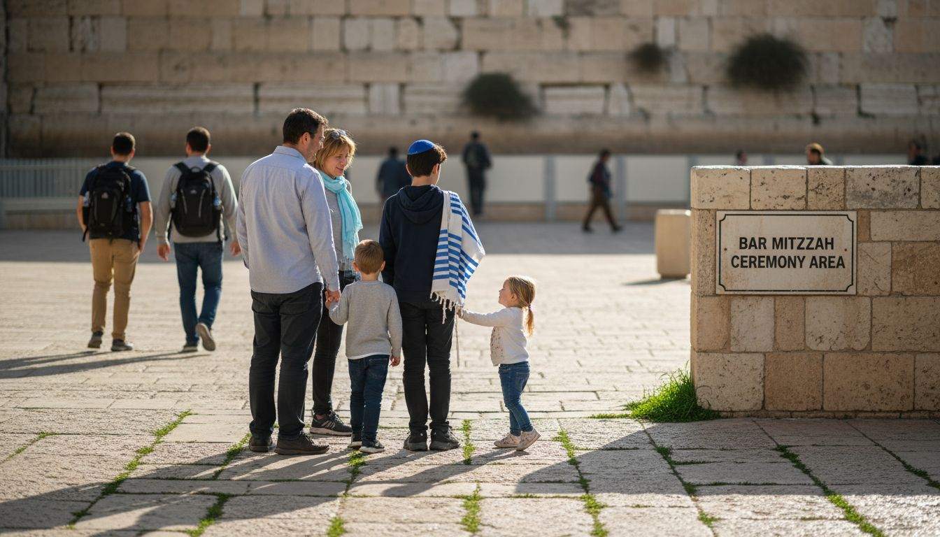 Family near Western Wall for Bar Mitzvah