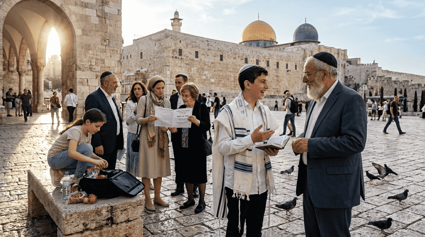 Family gathered at historic Bar Mitzvah site