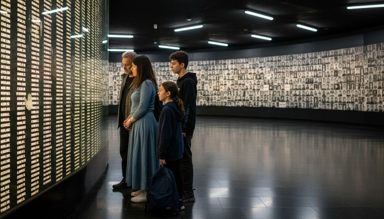 Family at Yad Vashem Hall of Names