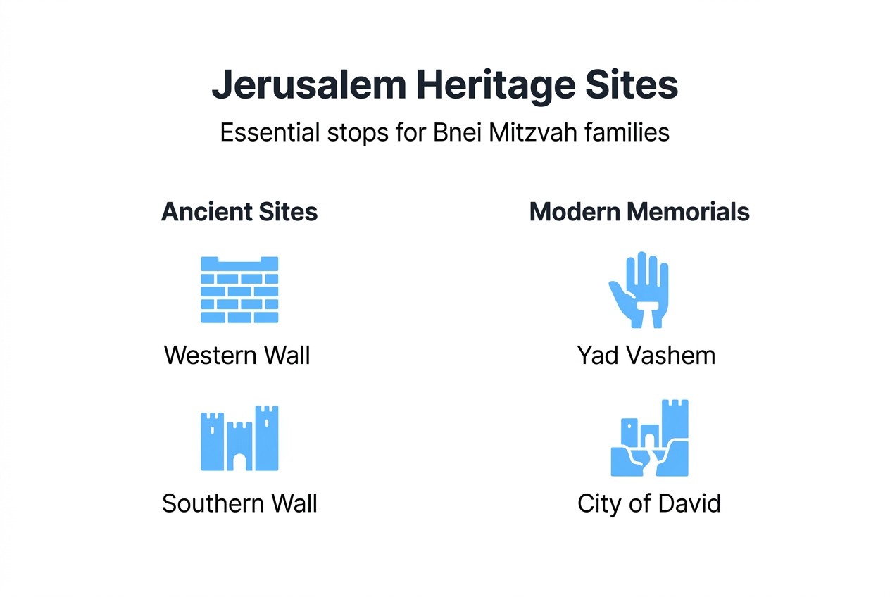 Infographic of Jerusalem heritage sites Bar Mitzvah