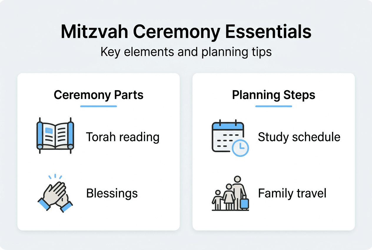 Infographic summarizing mitzvah elements and planning