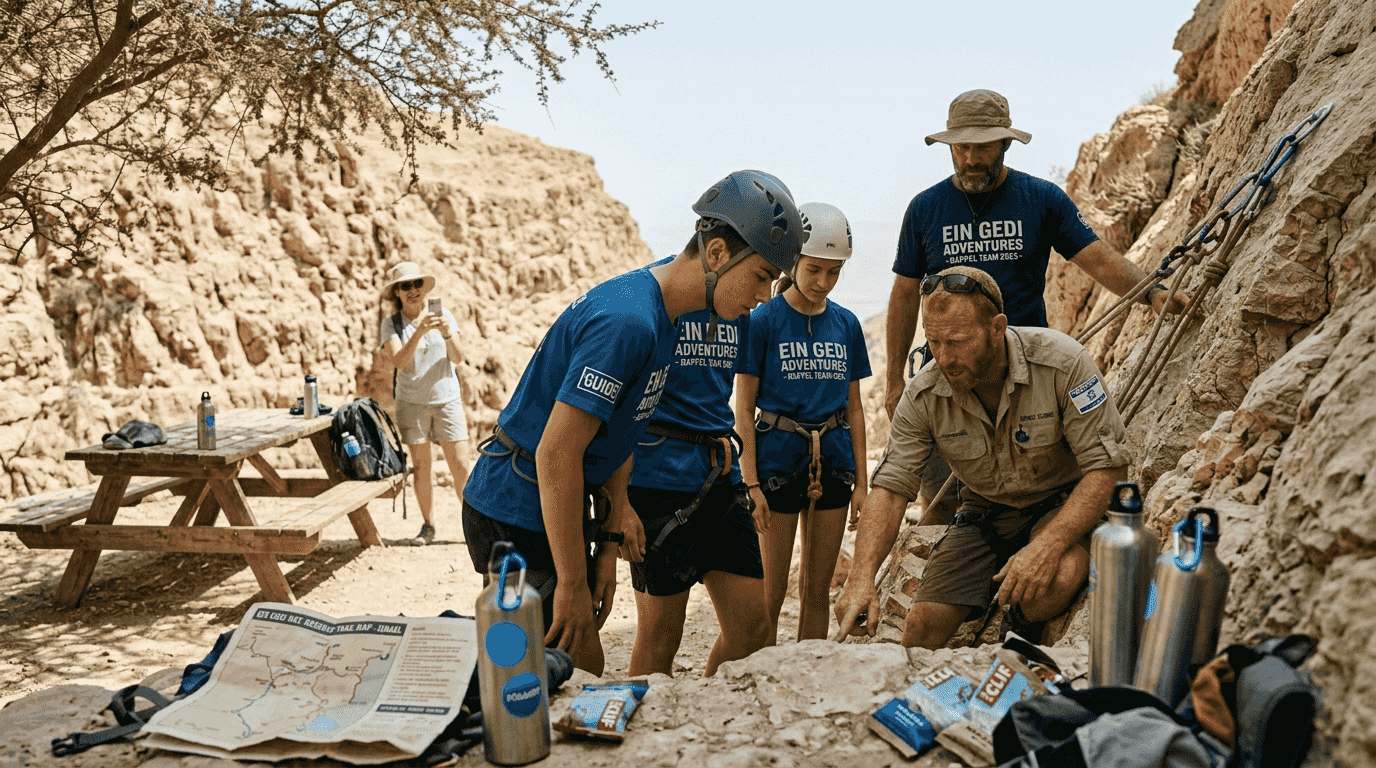 Teens and family on adventure activity