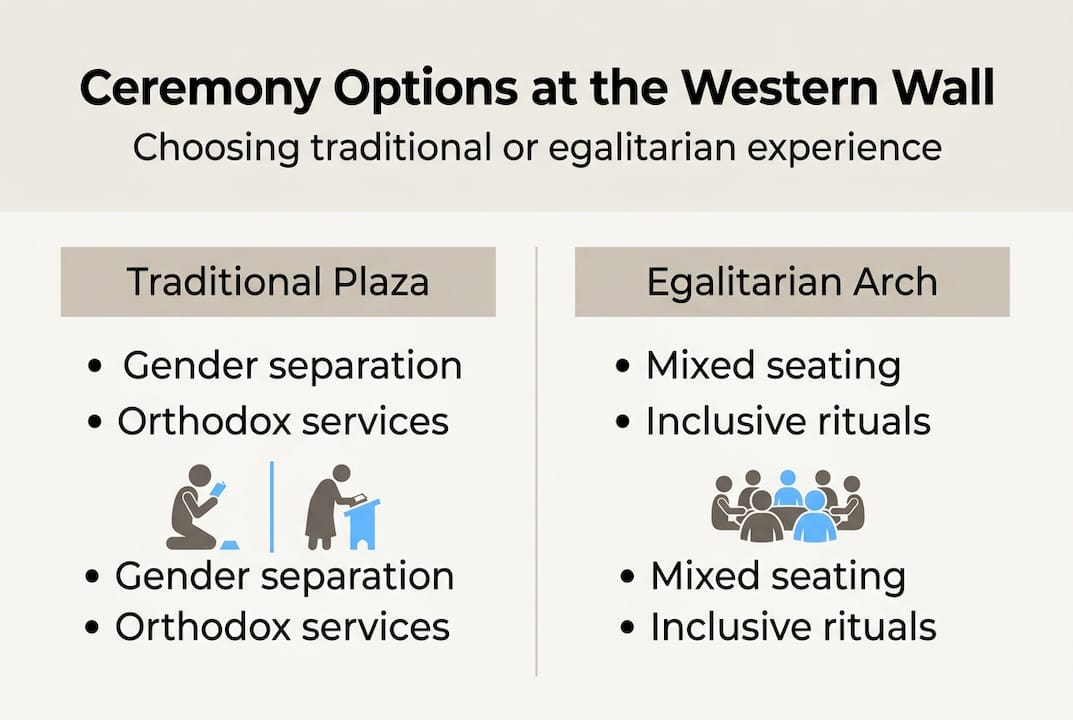 Infographic on Western Wall ceremony options