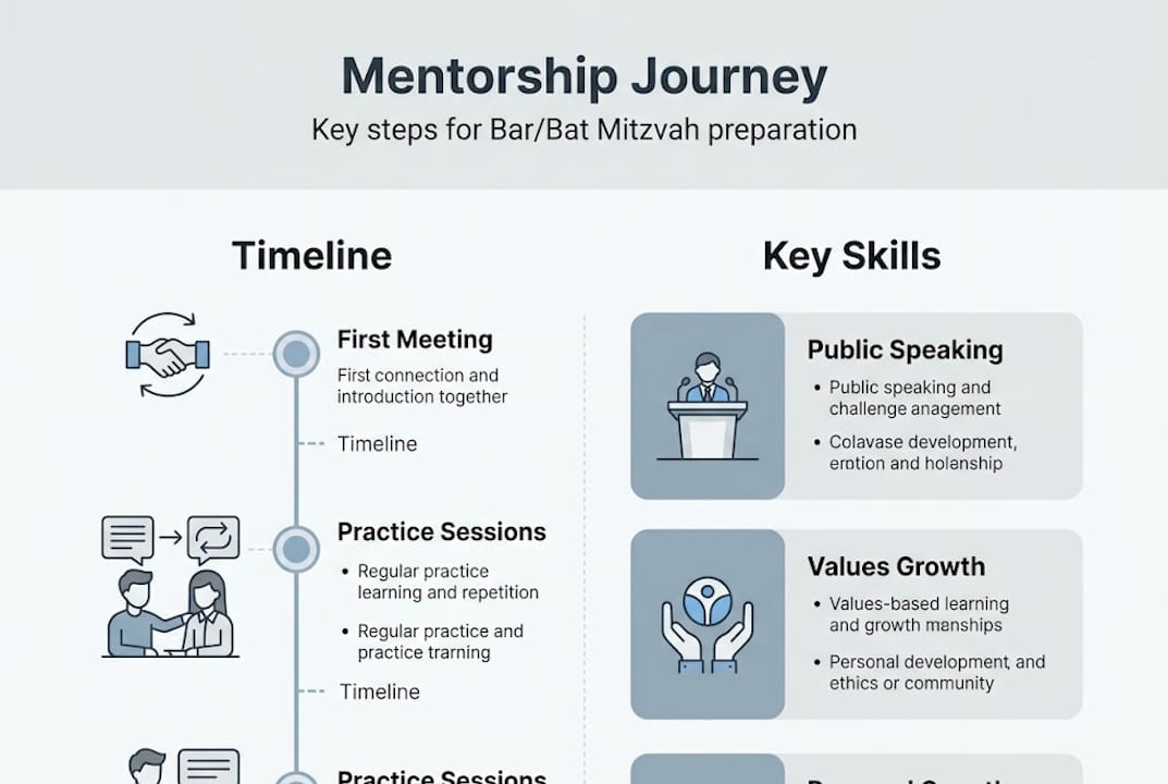 Infographic Bar Bat Mitzvah mentorship steps