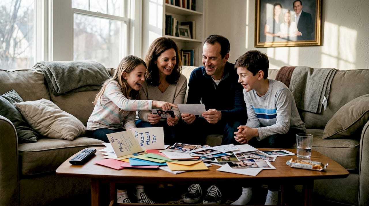 Family reminiscing about Bar Mitzvah memories