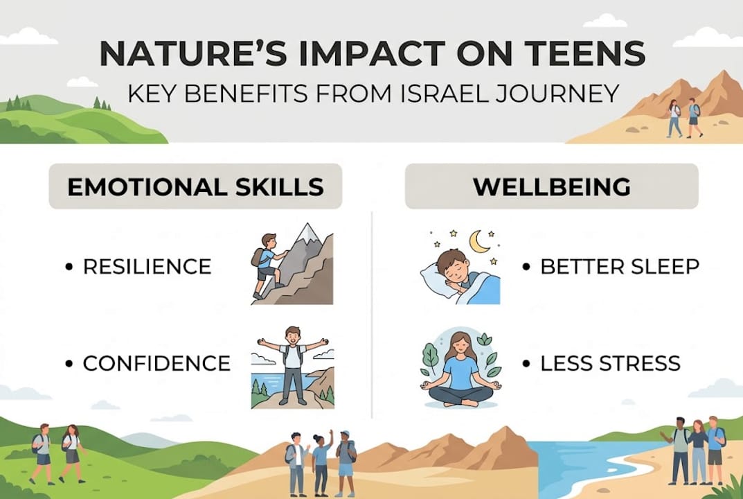 Infographic highlighting nature trip teen benefits