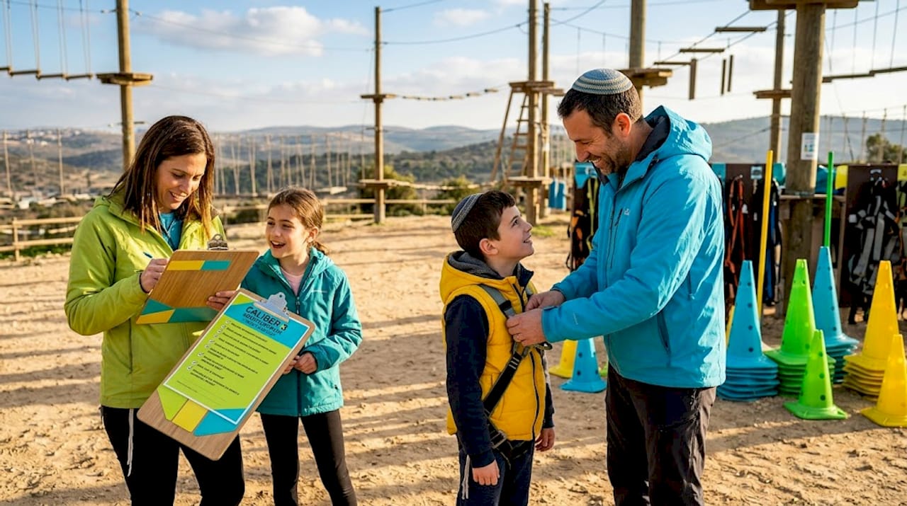 Family preparing at Israel tactical boot camp