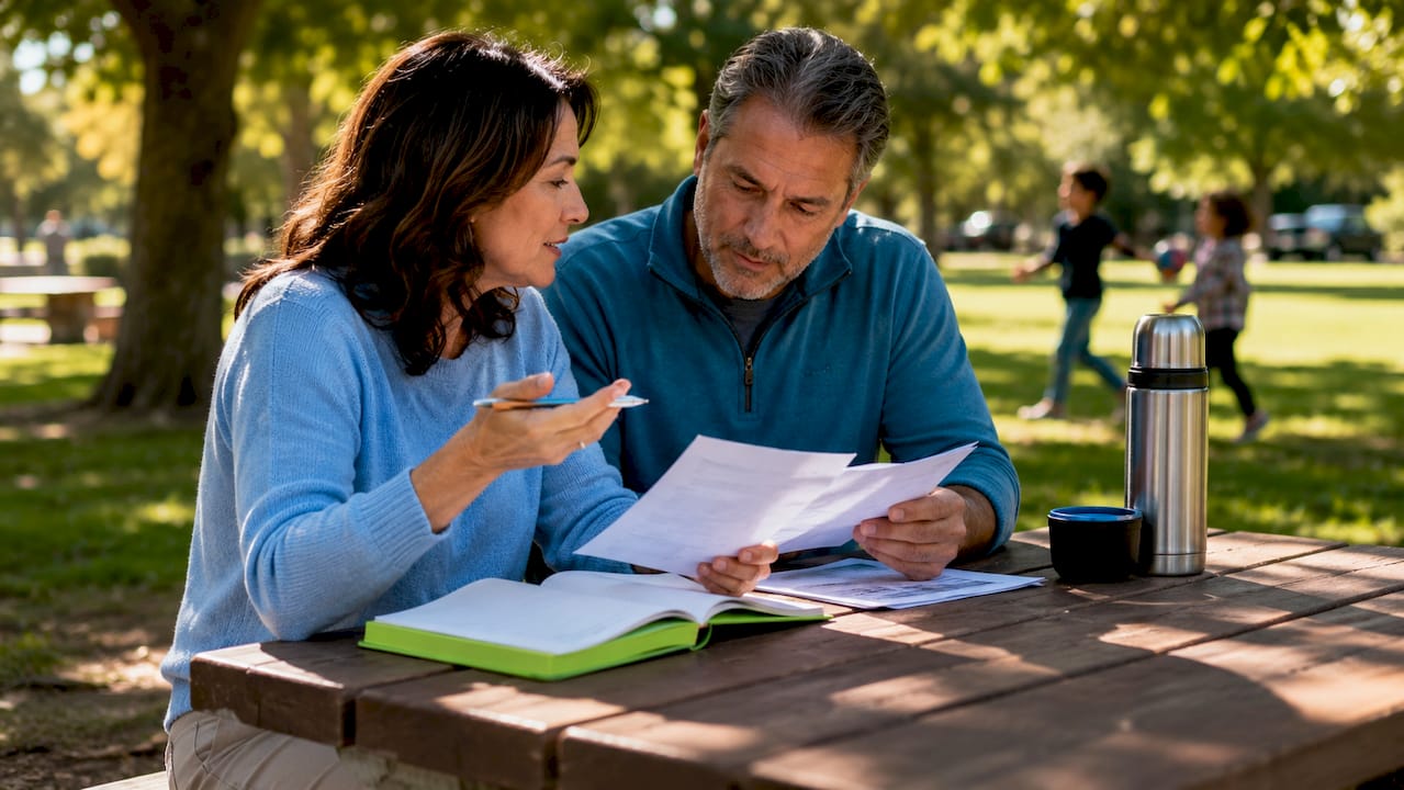 Parents discussing benefits of group mitzvah journeys
