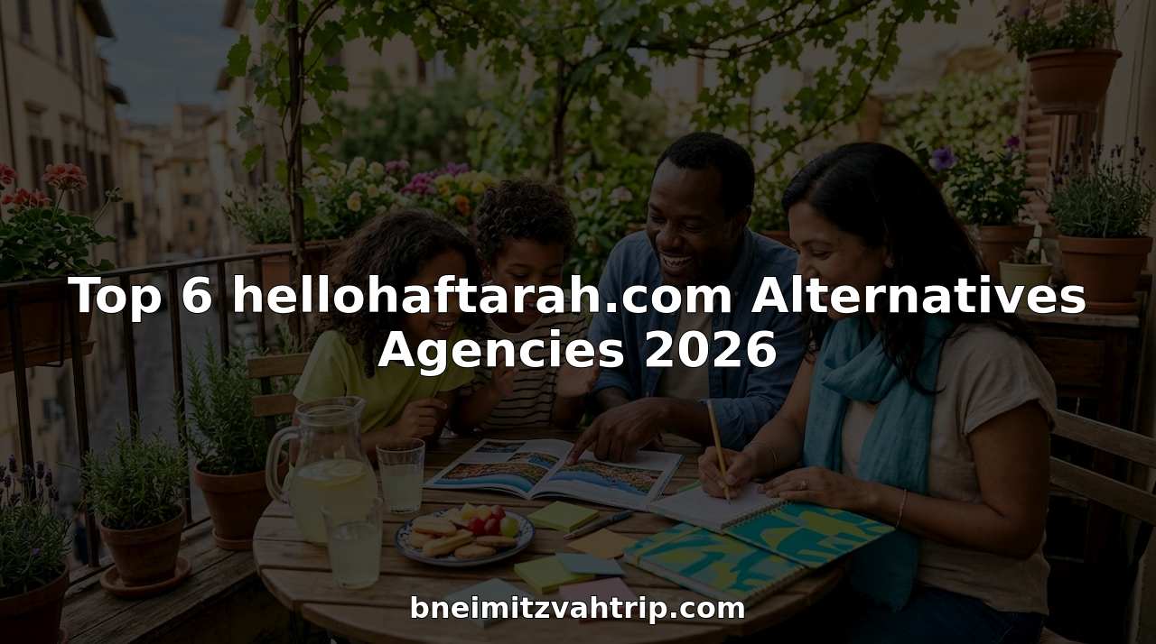 Family planning bar mitzvah trip at dining table