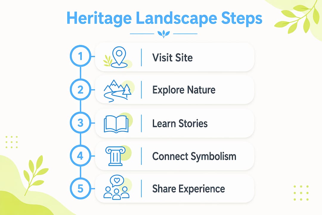 Infographic illustrating the stages of engaging with heritage landscapes