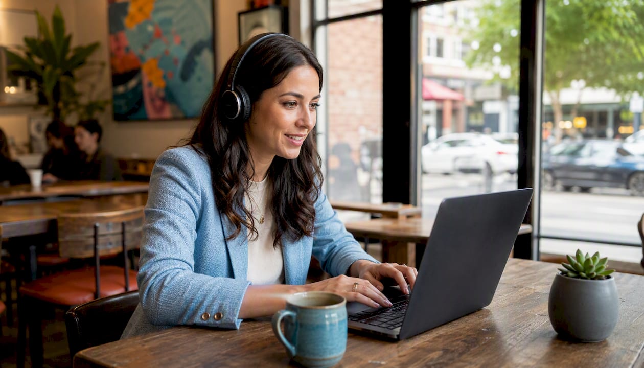 Speechwriter interviewing parent via video call