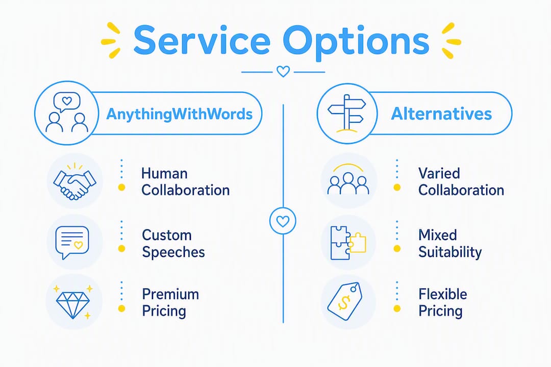 Infographic comparing Bar Mitzvah speech services