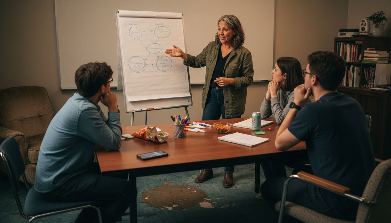 Mentor guiding youth innovation group