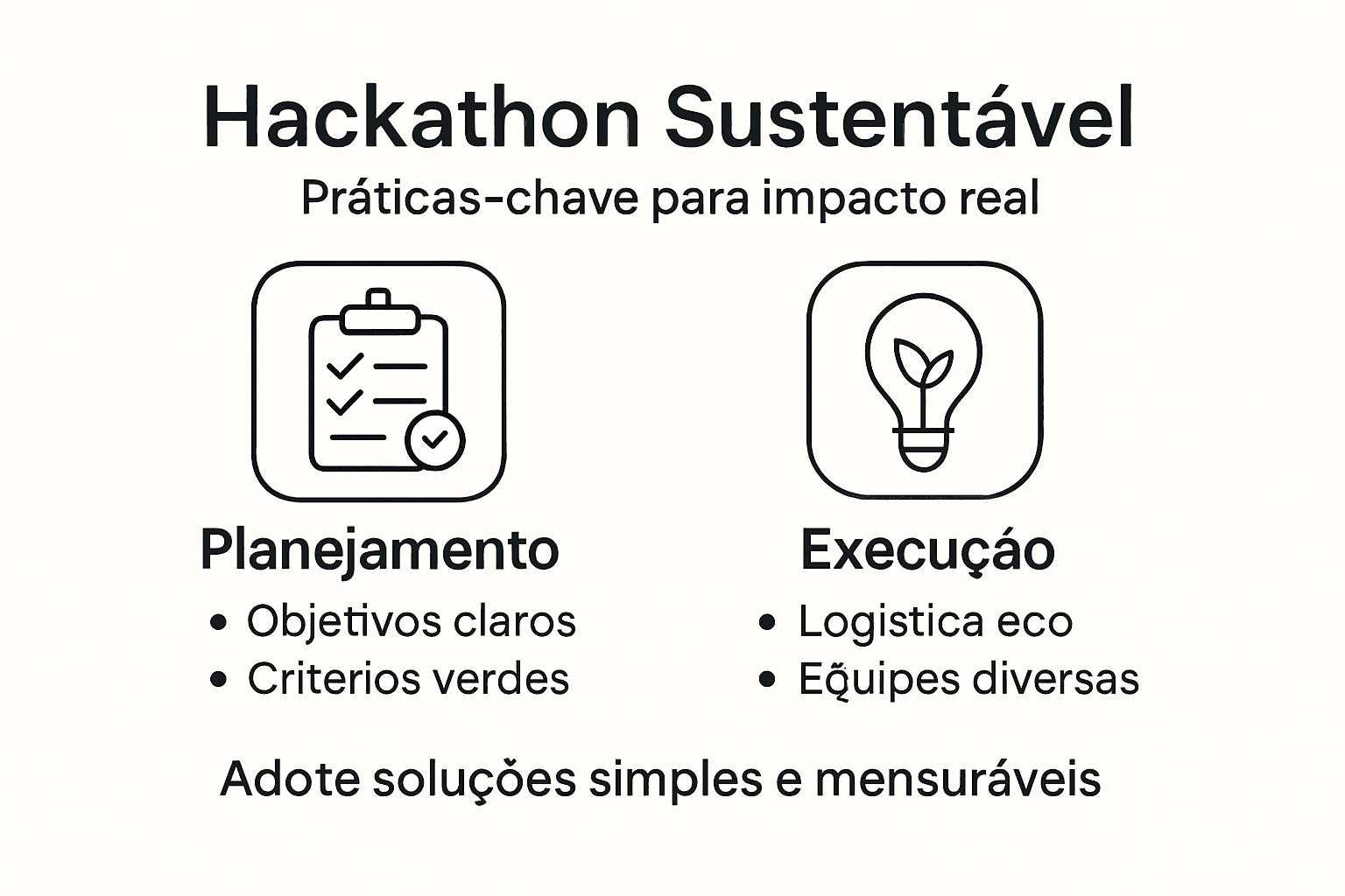 Infográfico: boas práticas para um hackathon sustentável