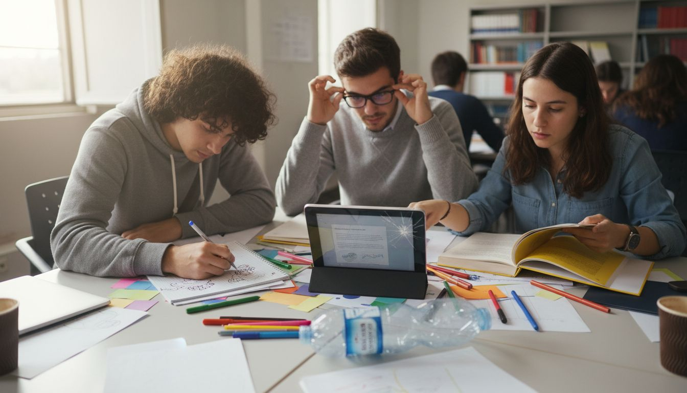 Alunos a trabalhar num projeto que cruza várias disciplinas