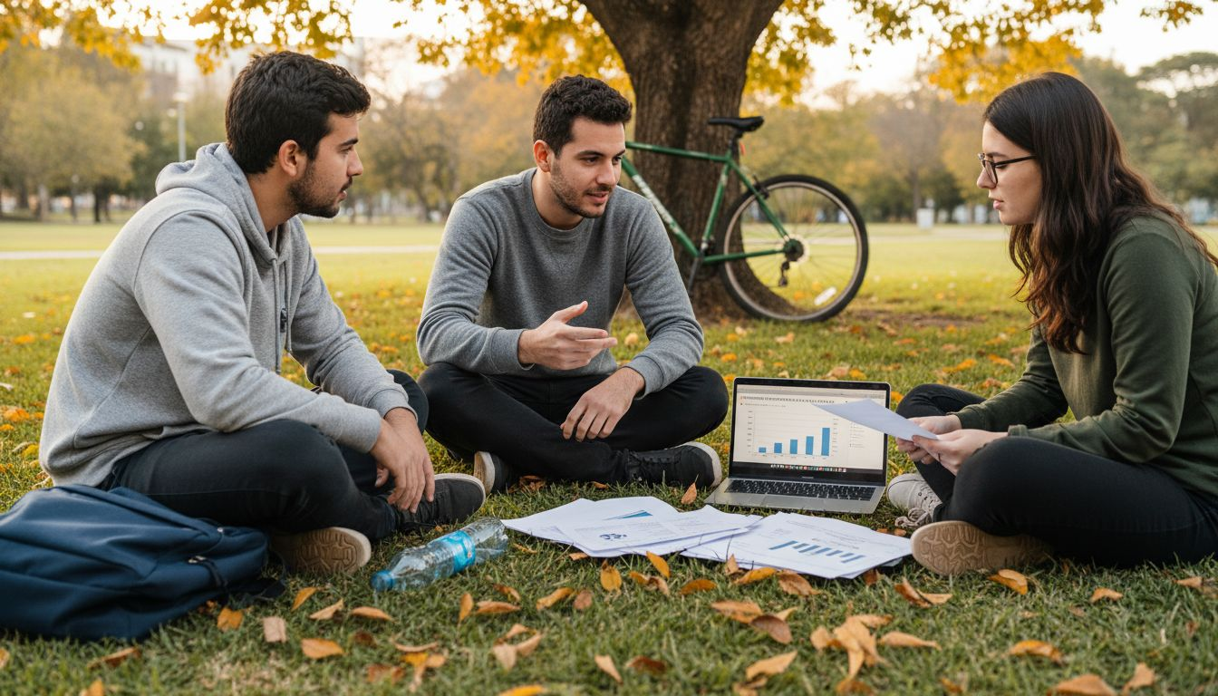Colaboração Internacional Na Educação: 40% Mais Inovação 2 Universitários conversando sobre um trabalho no campus