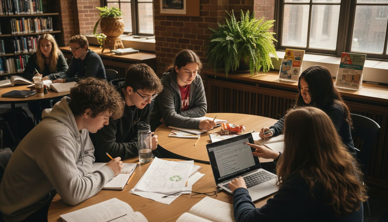 Step-By-Step Sustainability Action Plan: 30% Youth Boost 1 Students collaborating on green project