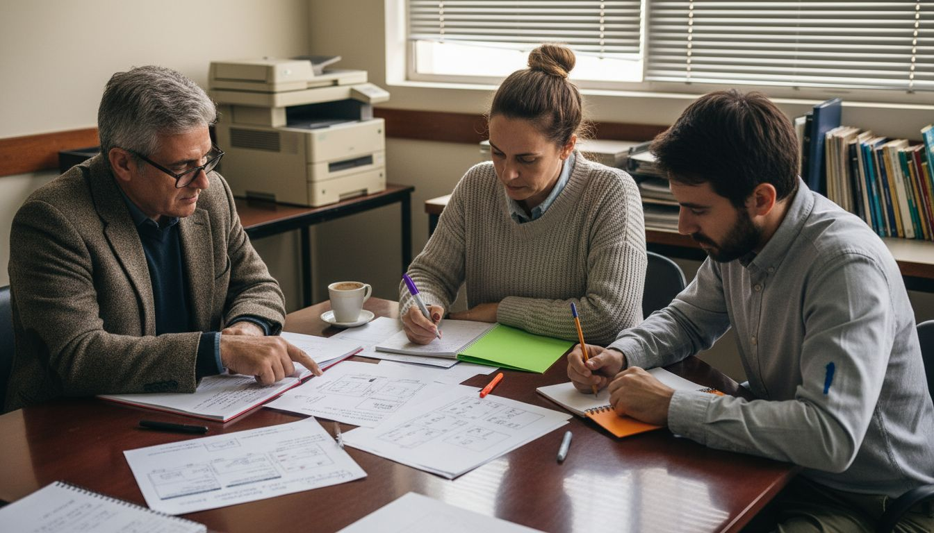 Por Que Educação Multidisciplinar Melhora Aprendizado Em 2026 1 Docentes se reunindo para elaborar aulas em parceria com diferentes áreas do conhecimento