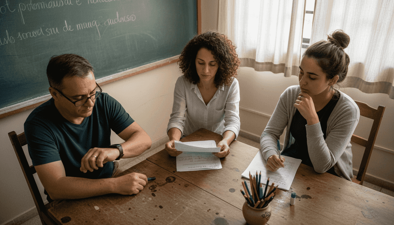 Professores participando de um treinamento em grupo