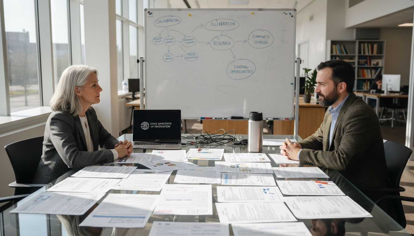 How To Support Dual-Planet Solutions For Youth Impact 1 Mentors reviewing university partnership documents