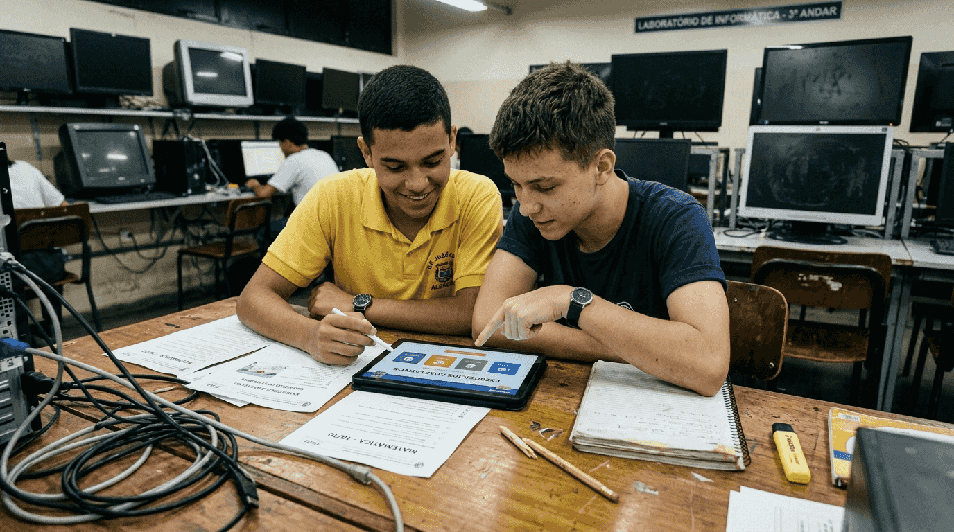 Os estudantes contam com ferramentas de inteligência artificial que se ajustam às suas necessidades.
