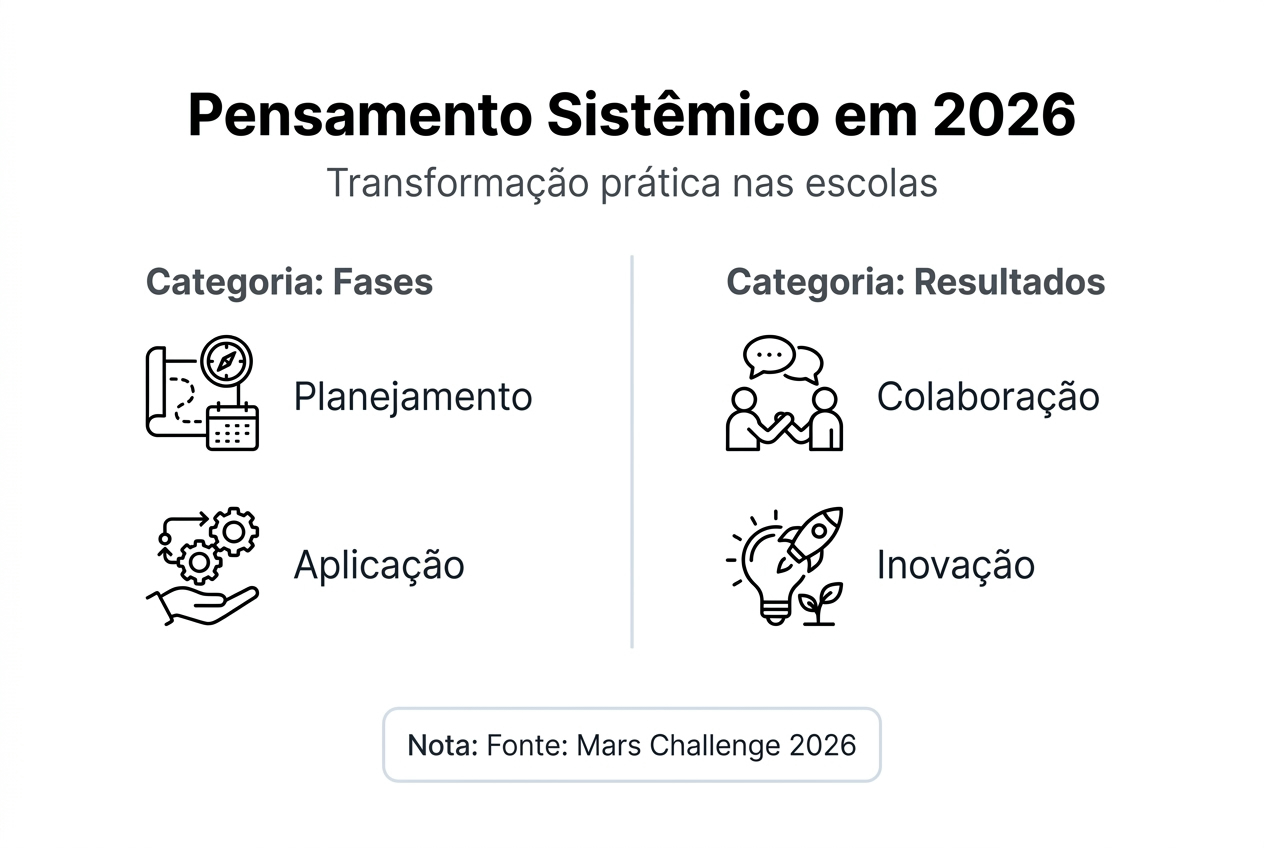 Pensamento Sistêmico Na Educação Transforma Práticas Em 2026 2 Infográfico: principais etapas e resultados do pensamento sistêmico