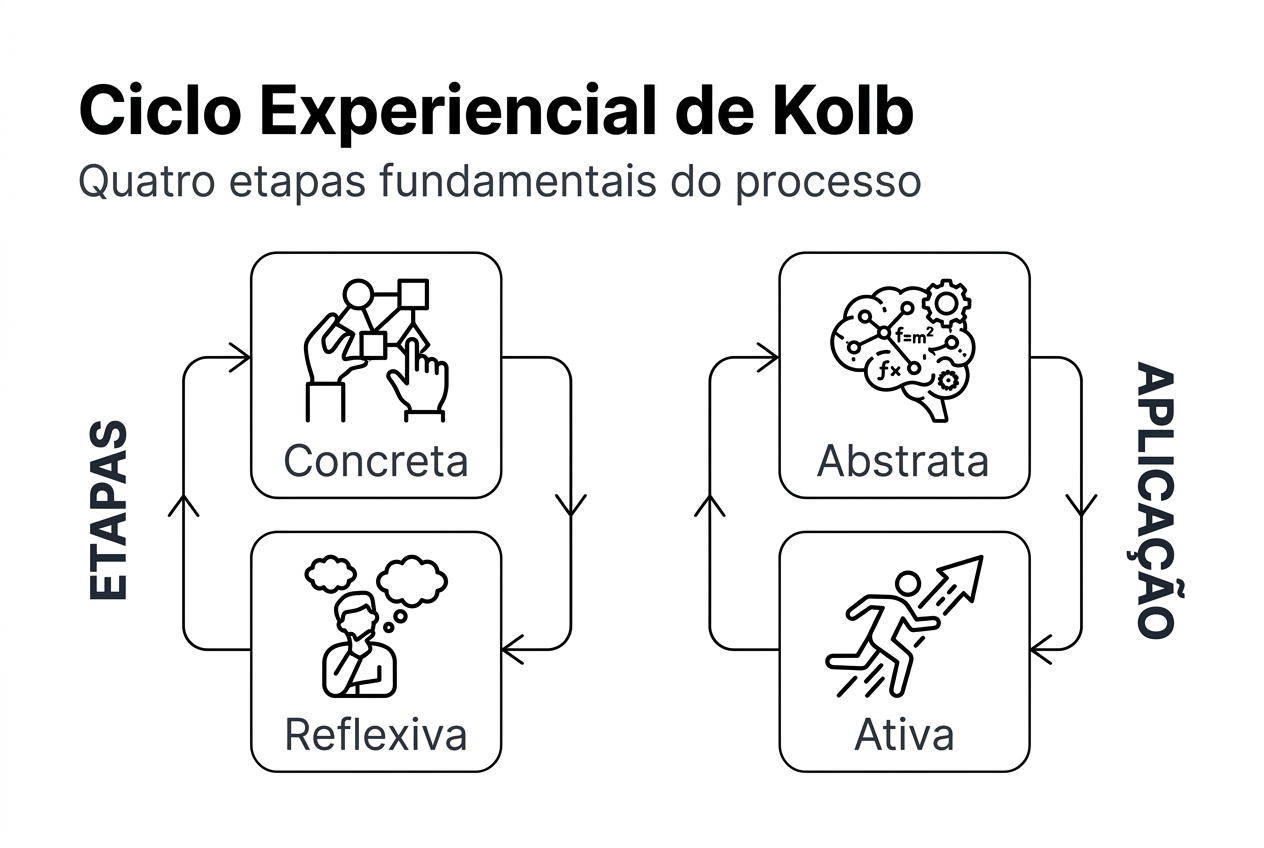 Esquema ilustrativo do ciclo de aprendizagem de Kolb