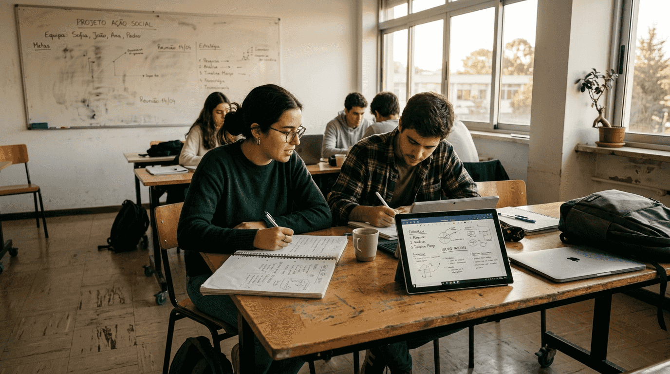 Alunos a construir juntos o seu pensamento crítico e autonomia intelectual