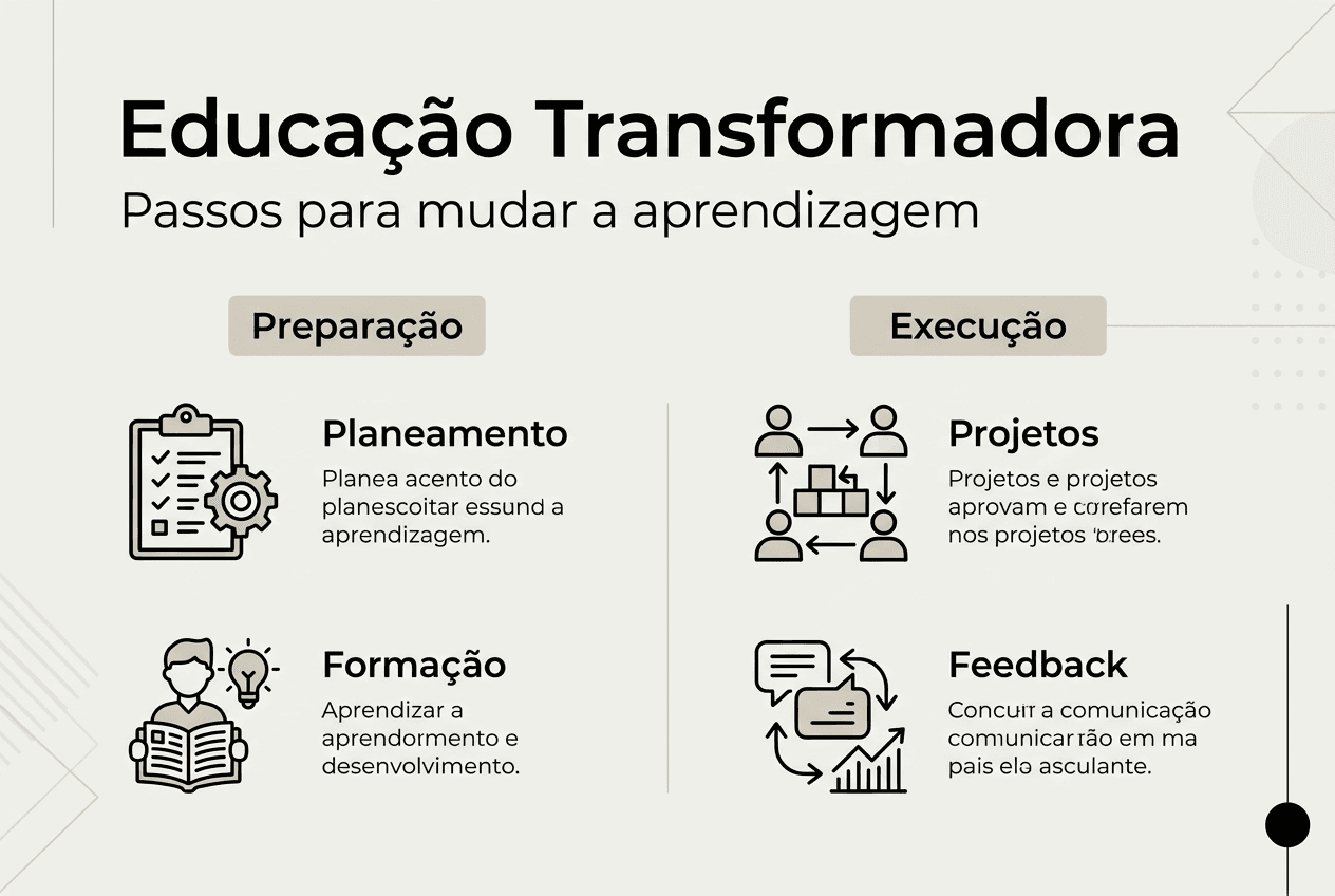 Infográfico: etapas essenciais para uma educação que transforma