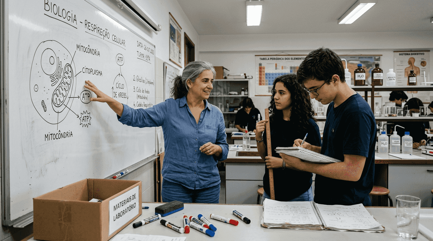 Como Criar Desafios De Impacto Social Para Educação Inovadora 2 A professora acompanha e apoia os alunos durante a atividade prática.