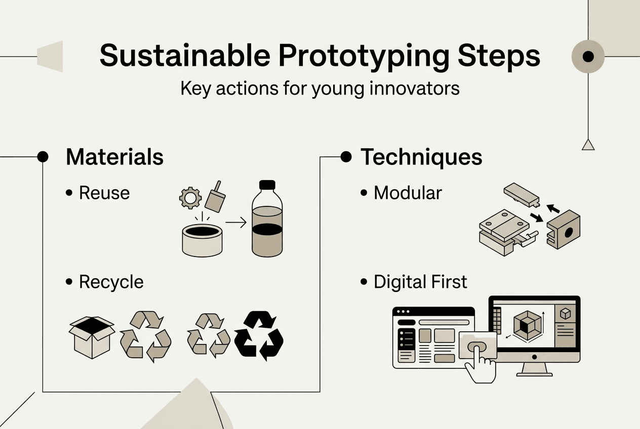 Sustainable Prototyping Guide For Young Innovators 2026 2 Infographic showing steps in sustainable prototyping