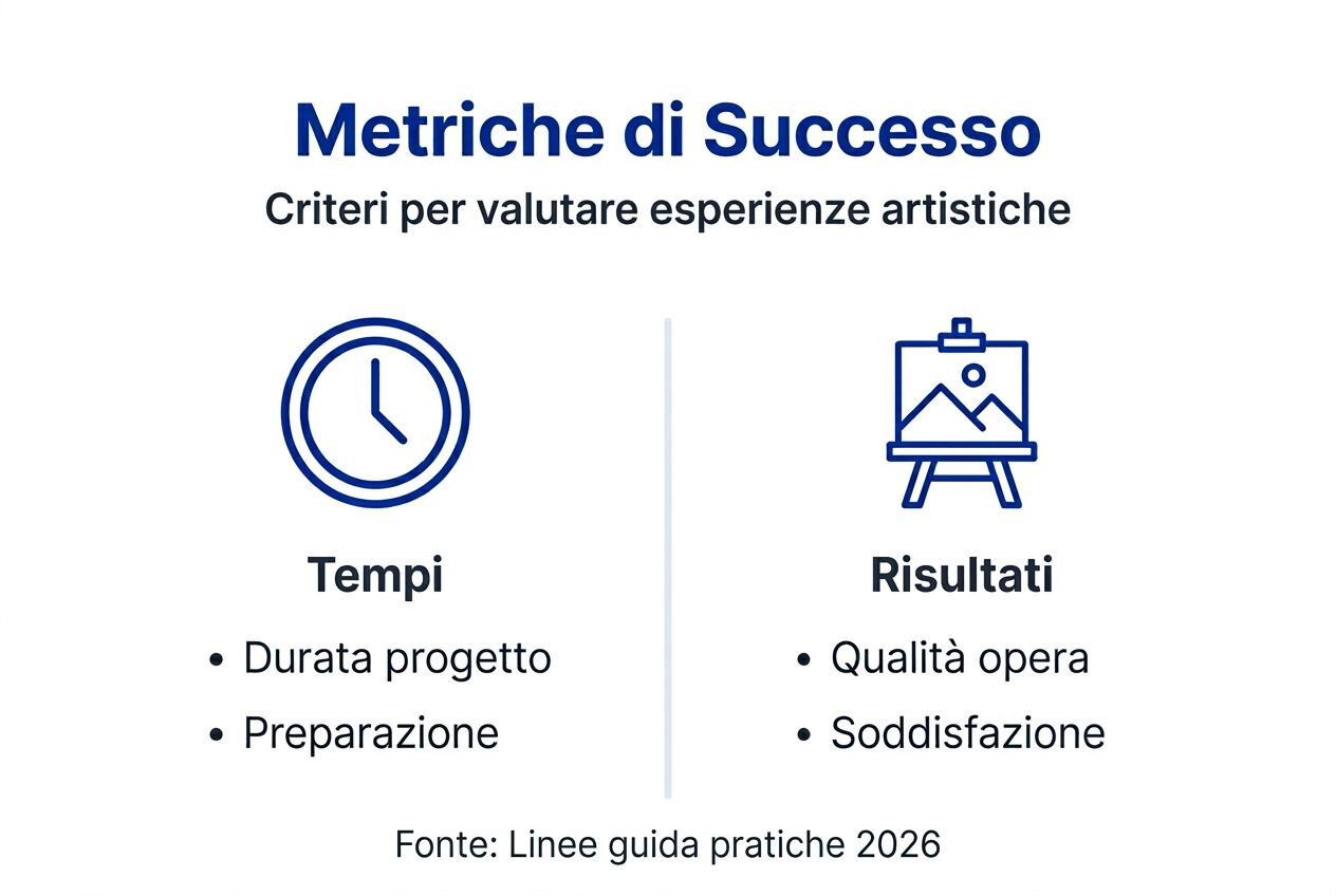 Infografica sui principali indicatori dell’esperienza artistica