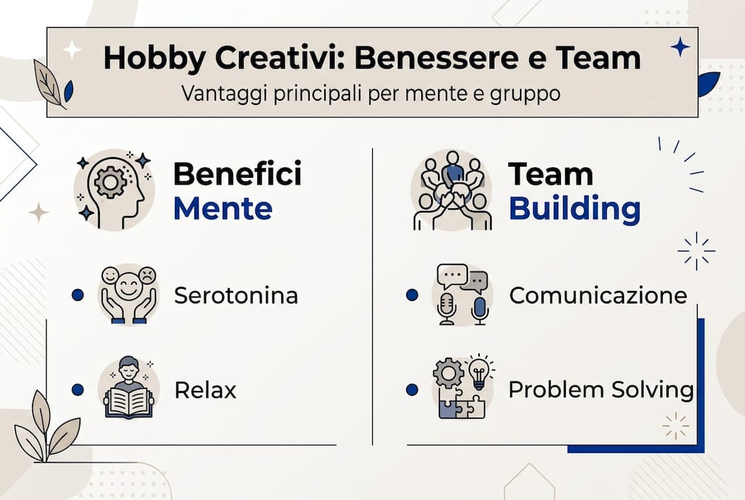 Infografica: tutti i vantaggi degli hobby creativi per il lavoro di squadra