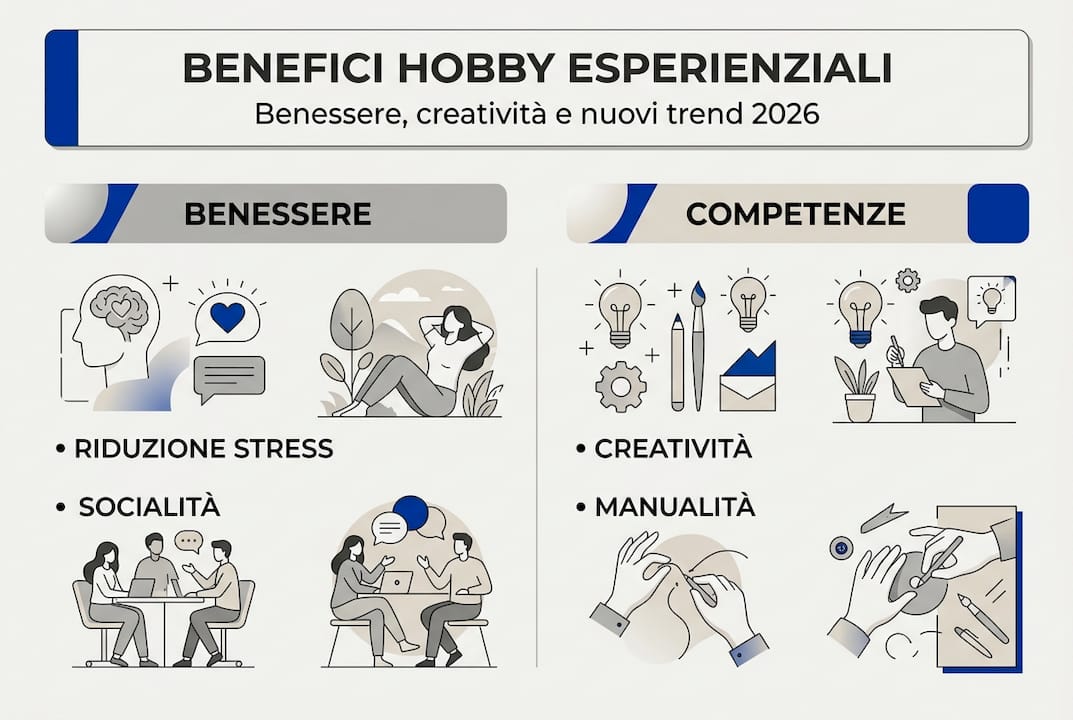 Infografica: tutti i vantaggi dei hobby esperienziali nel 2026