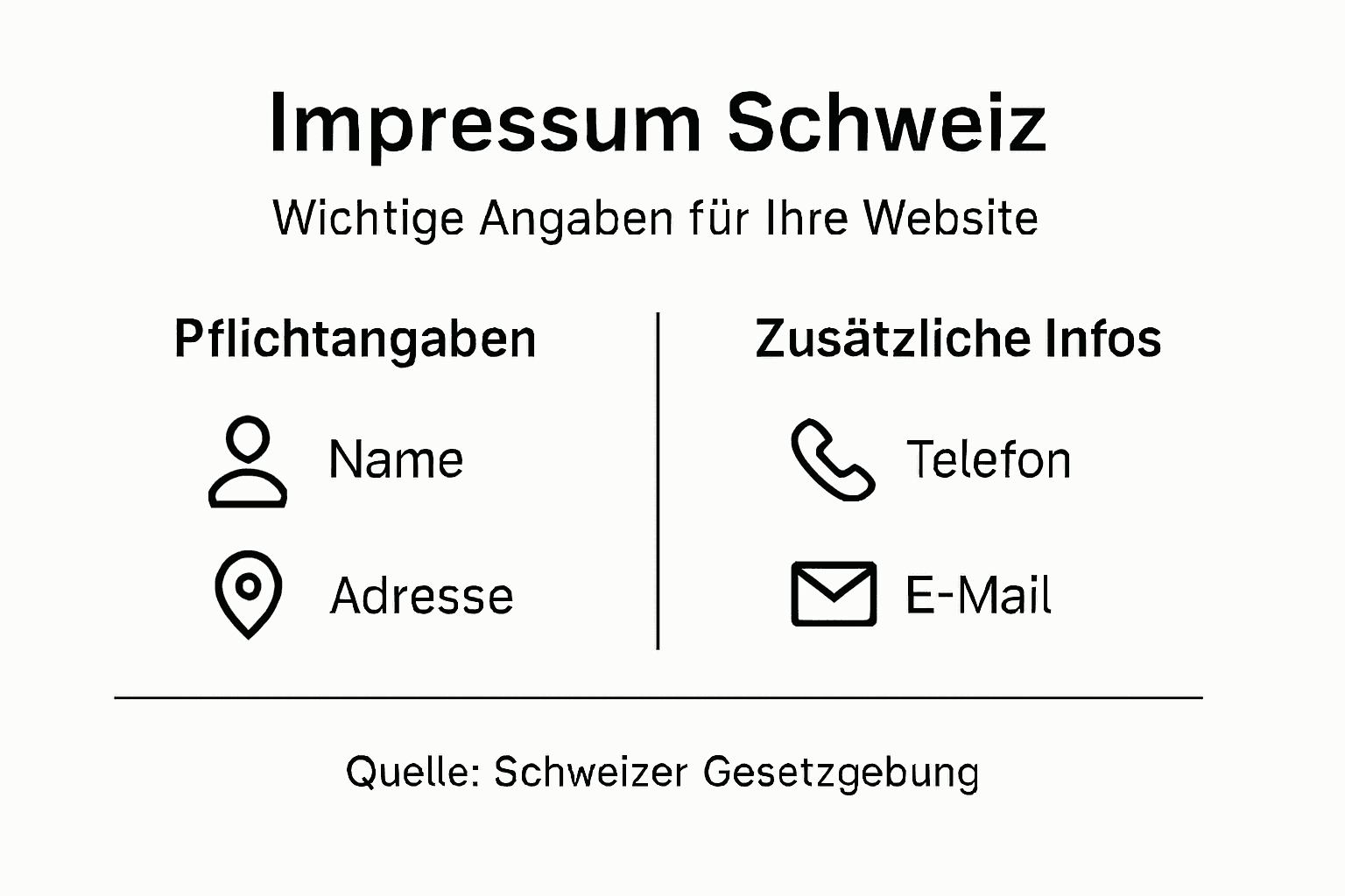 Infografik: Was Schweizer KMU beim Impressum beachten müssen