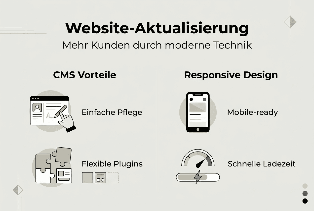 Infografik: Website-Refresh, CMS und responsives Design auf einen Blick
