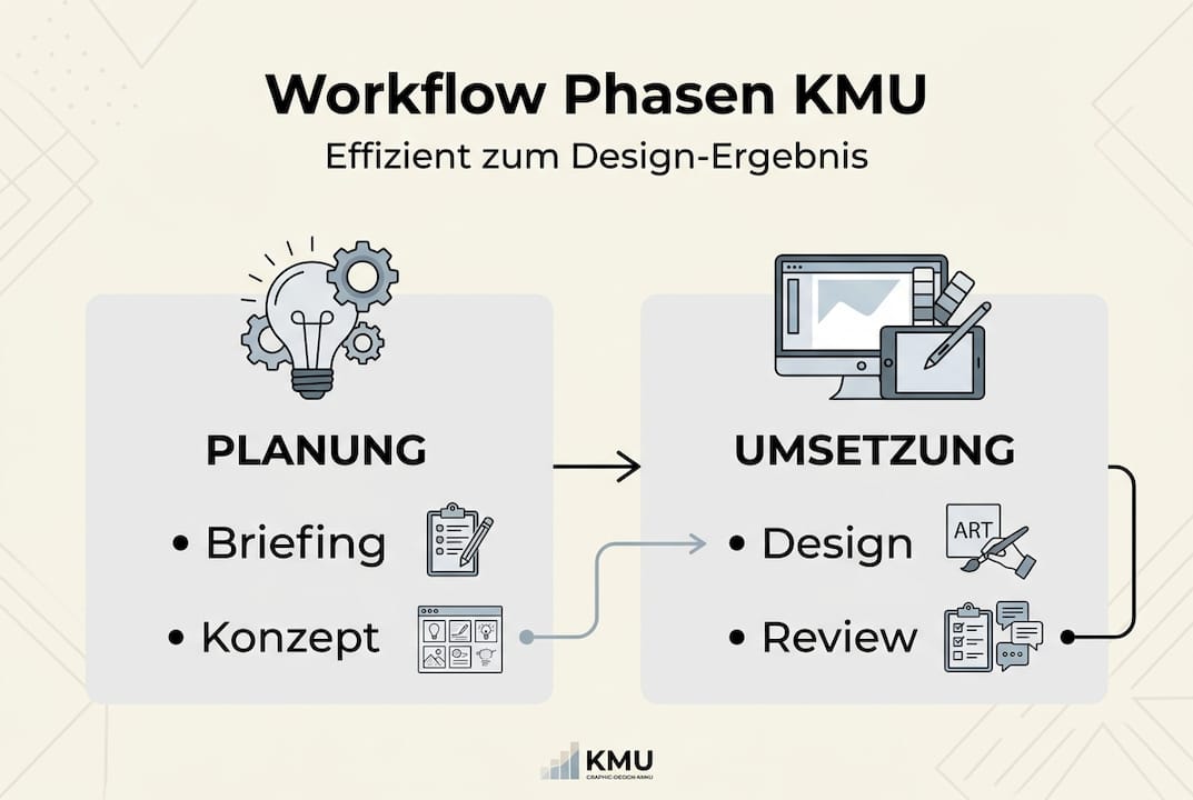Infografik: So gestalten KMU ihren Grafikdesign-Prozess – Die wichtigsten Phasen im Überblick